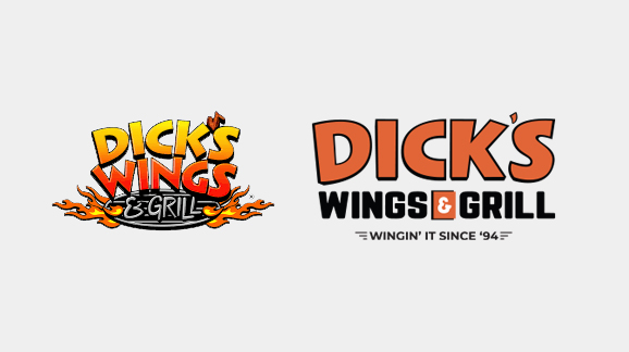 dicks wings and grill logo comparison old new logo rebrand dicks wings and grill logo comparison old new logo rebrand