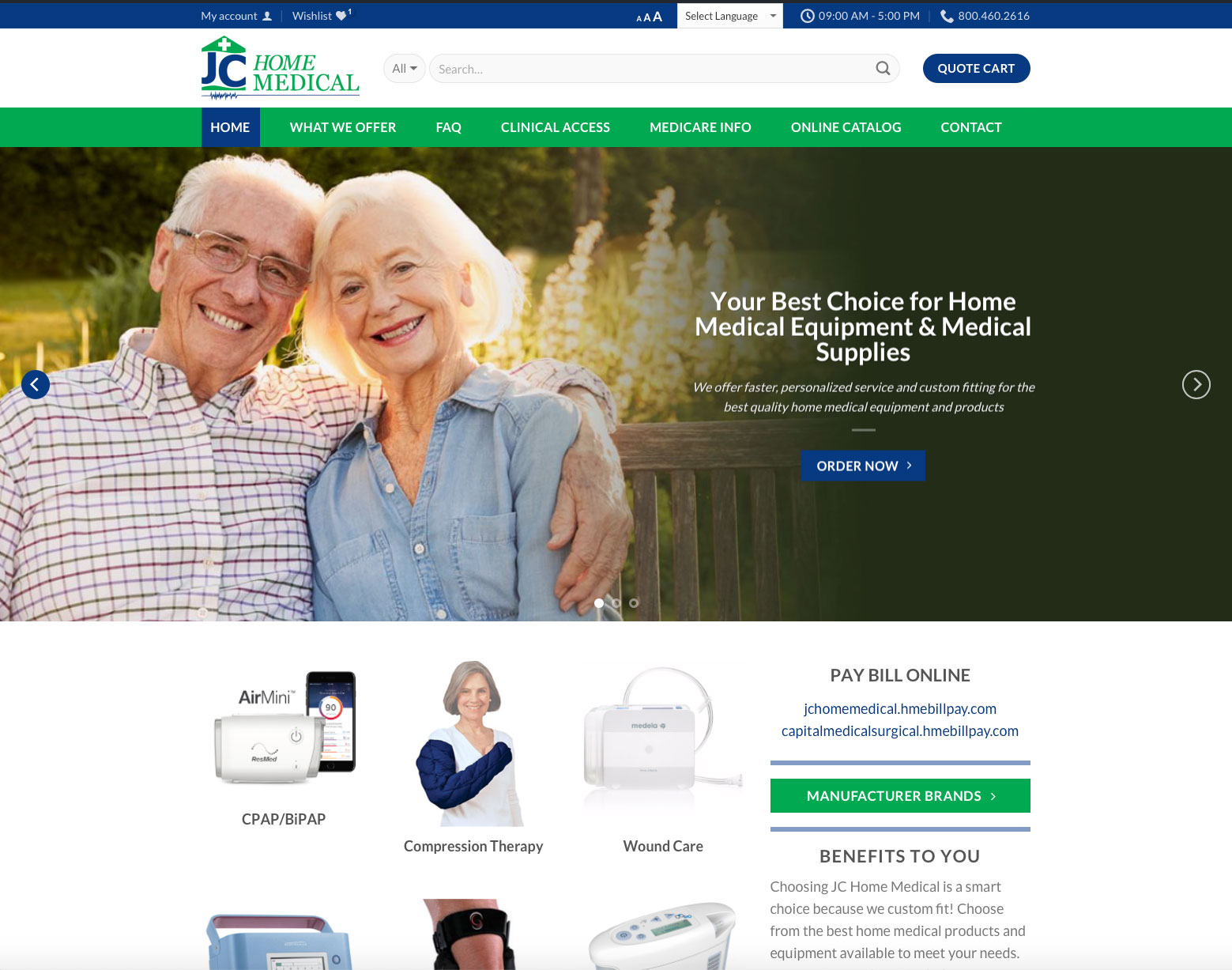 JC home medical website design in Jacksonville FL JC home medical website graphic